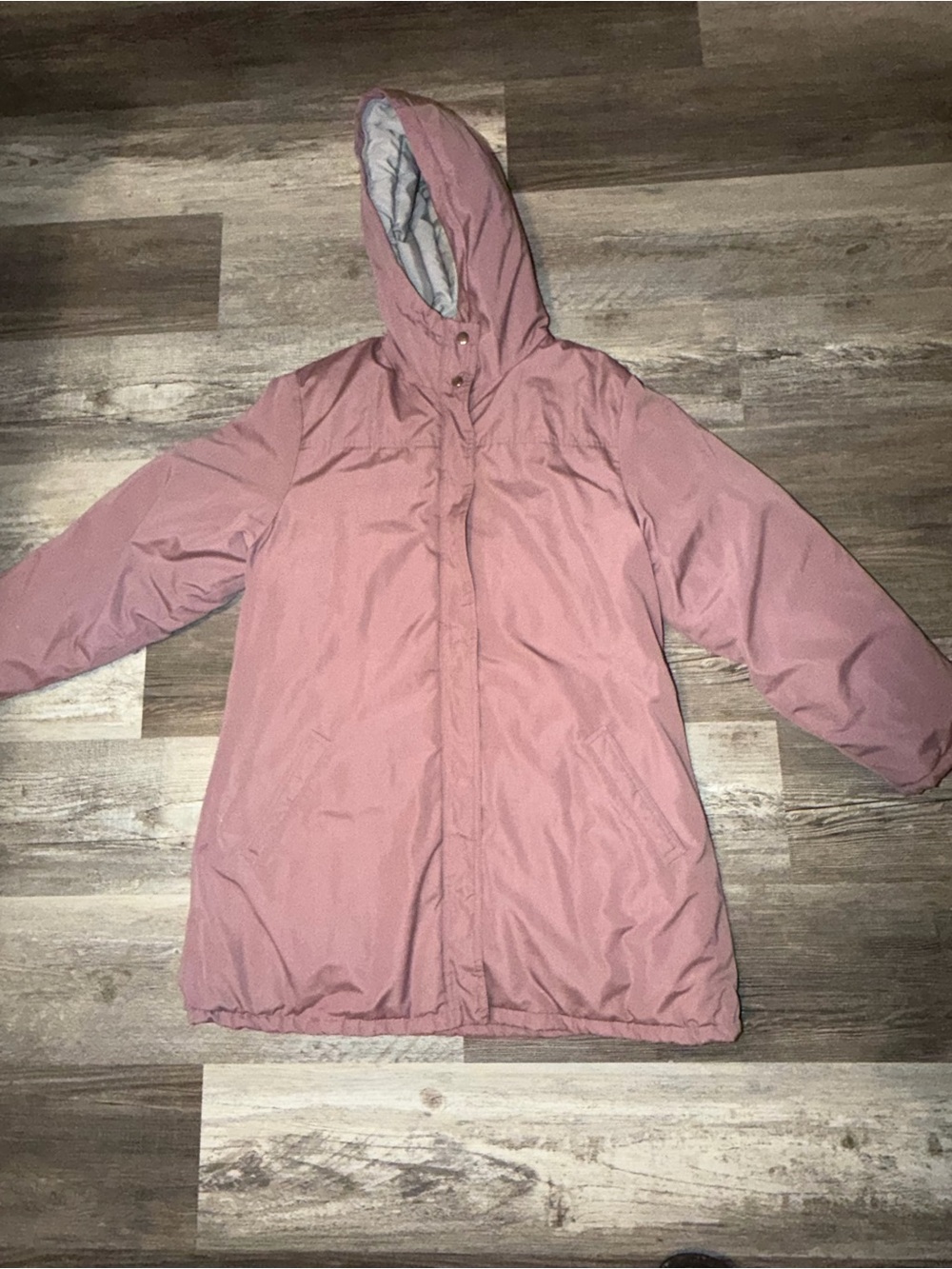 Vintage L.L.Bean Goose Down Parka Women’s M Mauve Pink Hooded Coat Made Korea